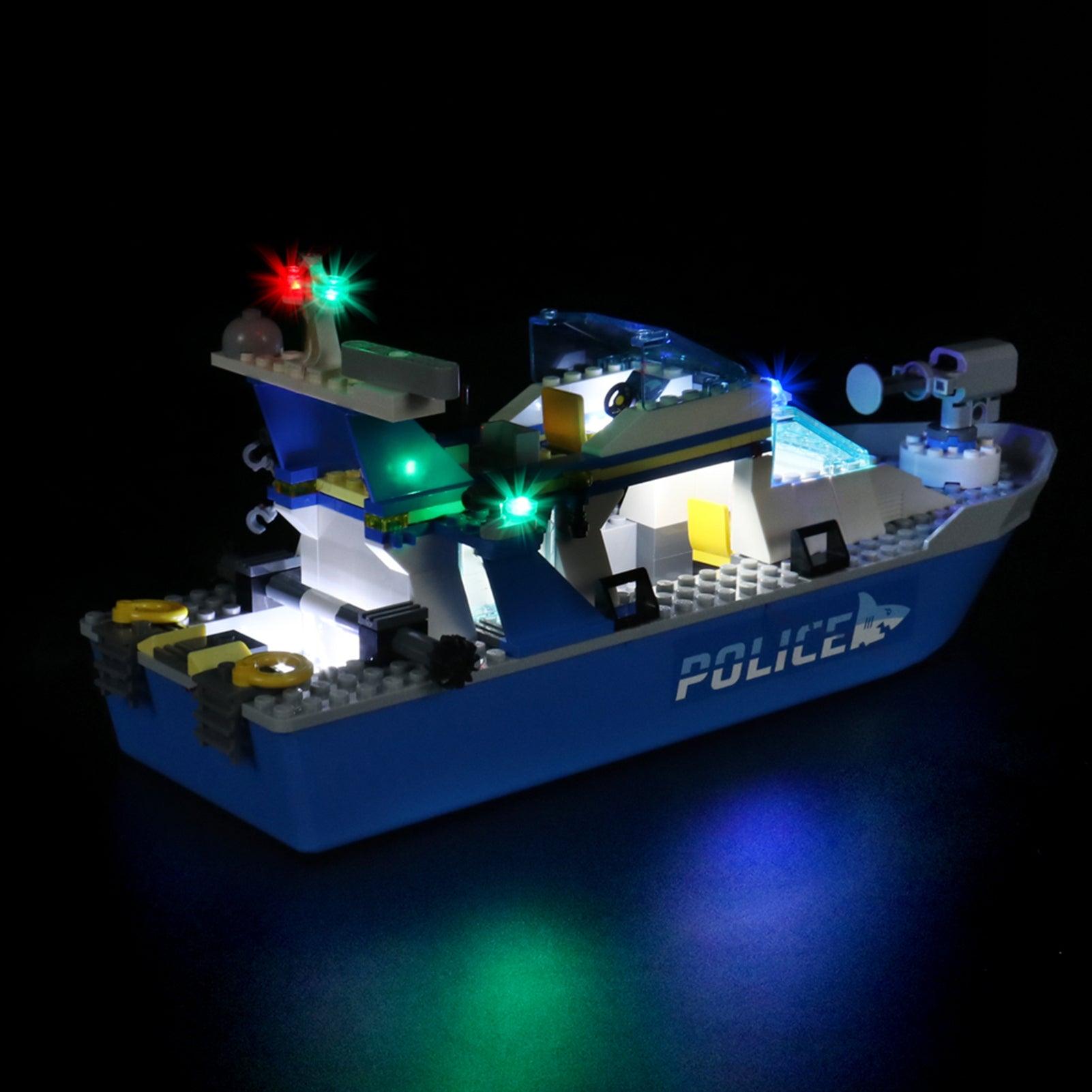 Best Light Kit for LEGO City Police Patrol Boat 60277 - LED Lighting Set for LEGO Models - Perfect for Display & Nighttime Play