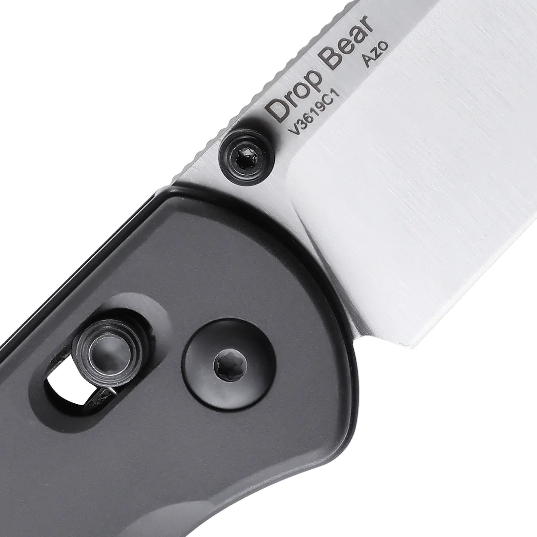 Kizer V3619A1 Vanguard Drop Bear Folding Pocket Knife - Satin Drop Point Blade, Aluminum Gunmetal Handle - EDC, Camping, Hiking & Outdoor Survival Tool