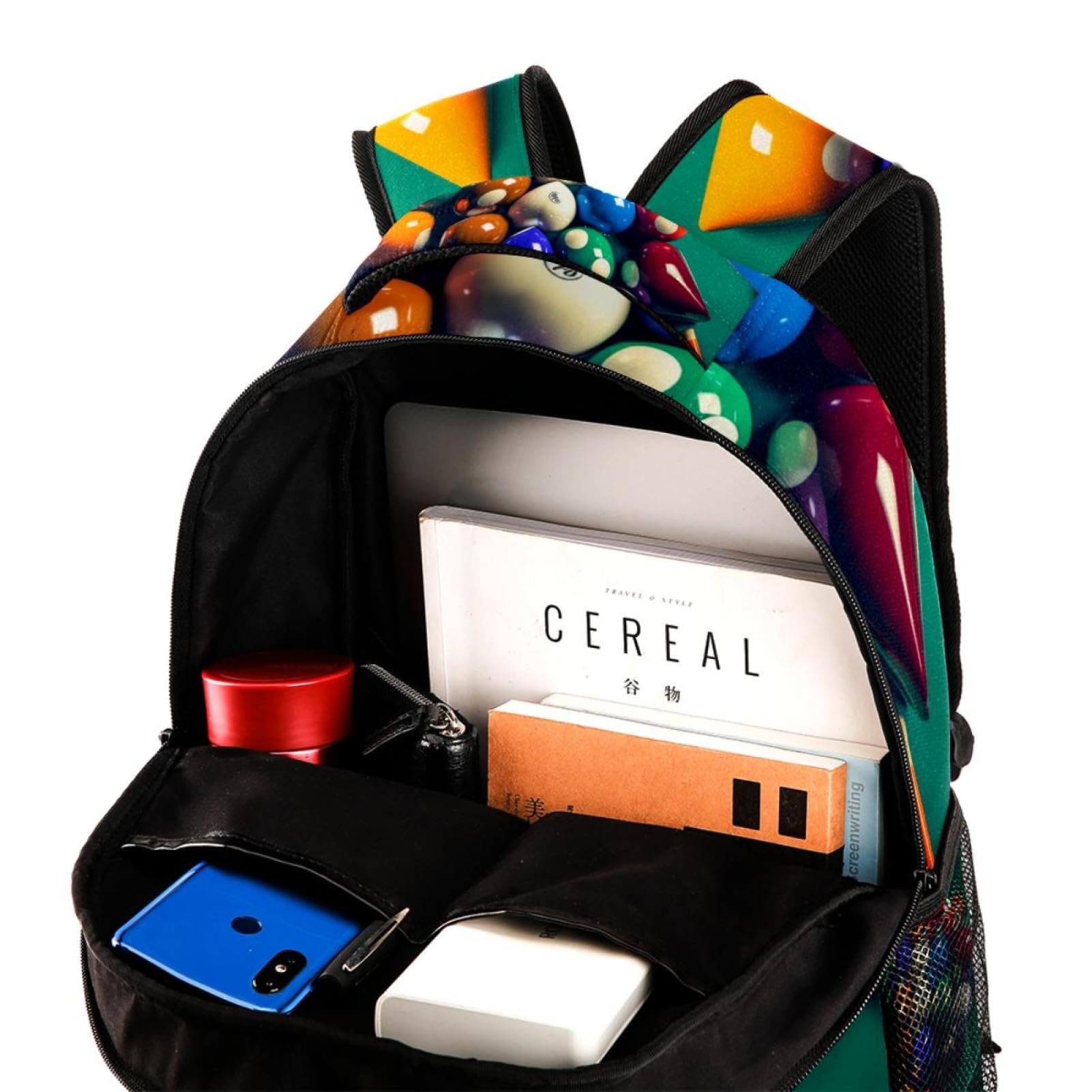 Stylish Travel Backpack for Women & Men - Durable Carry-On Backpack for Billiards, Hiking, Commuting & Outdoor Adventures
