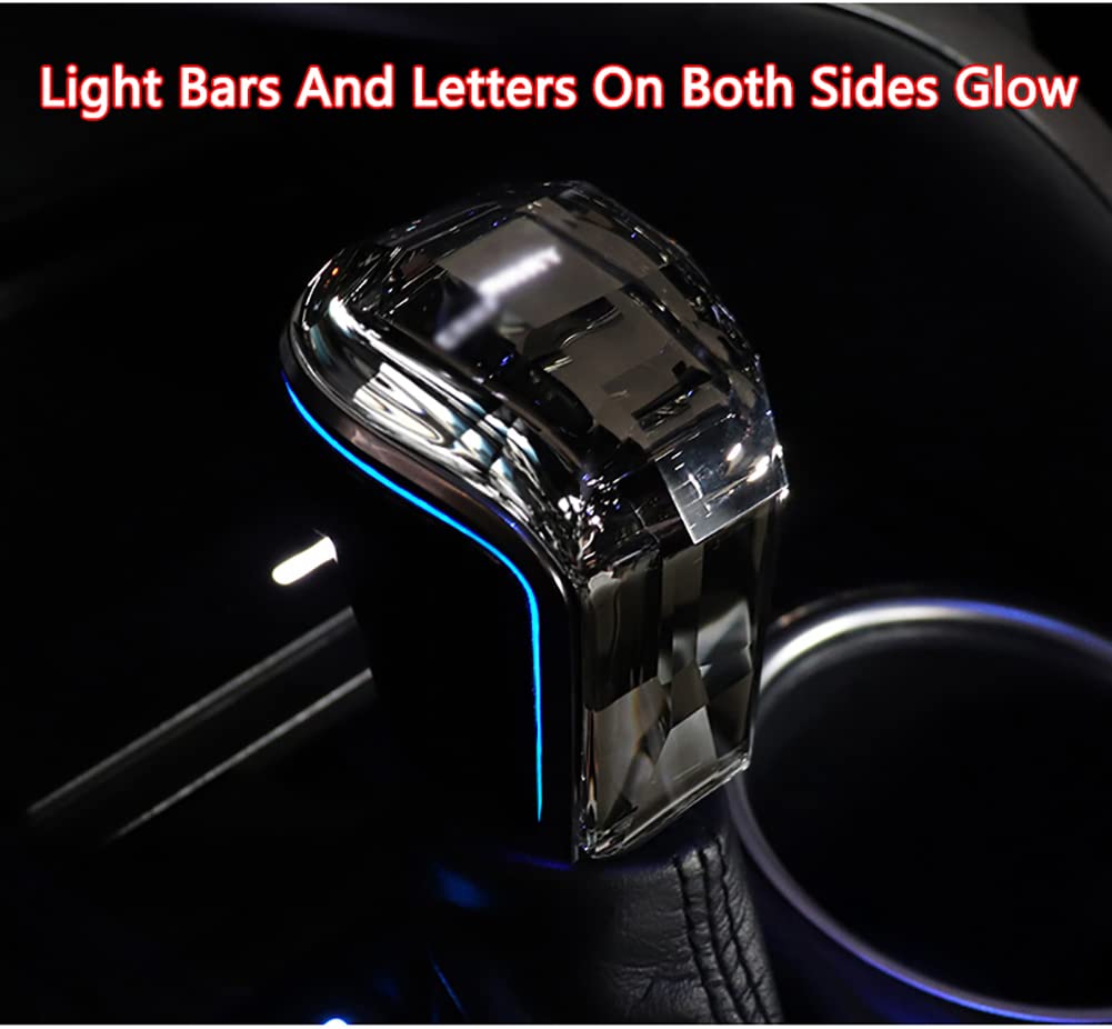 QHCP Carbon Fiber Pattern Crystal Gear Shift Knob Cover - Compatible with Toyota RAV4, Camry, Harrier, Highlander, Kluger, VENZA - Upgrade Your Interior & Enhance Driving Comfort (Perfect for Daily Commute & Road Trips)