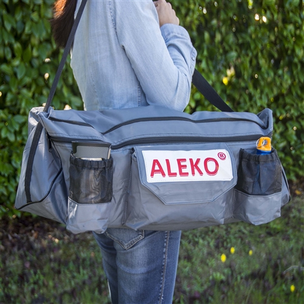 Aleko Boats Waterproof Inflatable Boat Seat Cushion with Storage Bag & Pockets - 33x8 Inches, Red - Perfect for Fishing, Kayaking, and Boating Comfort
