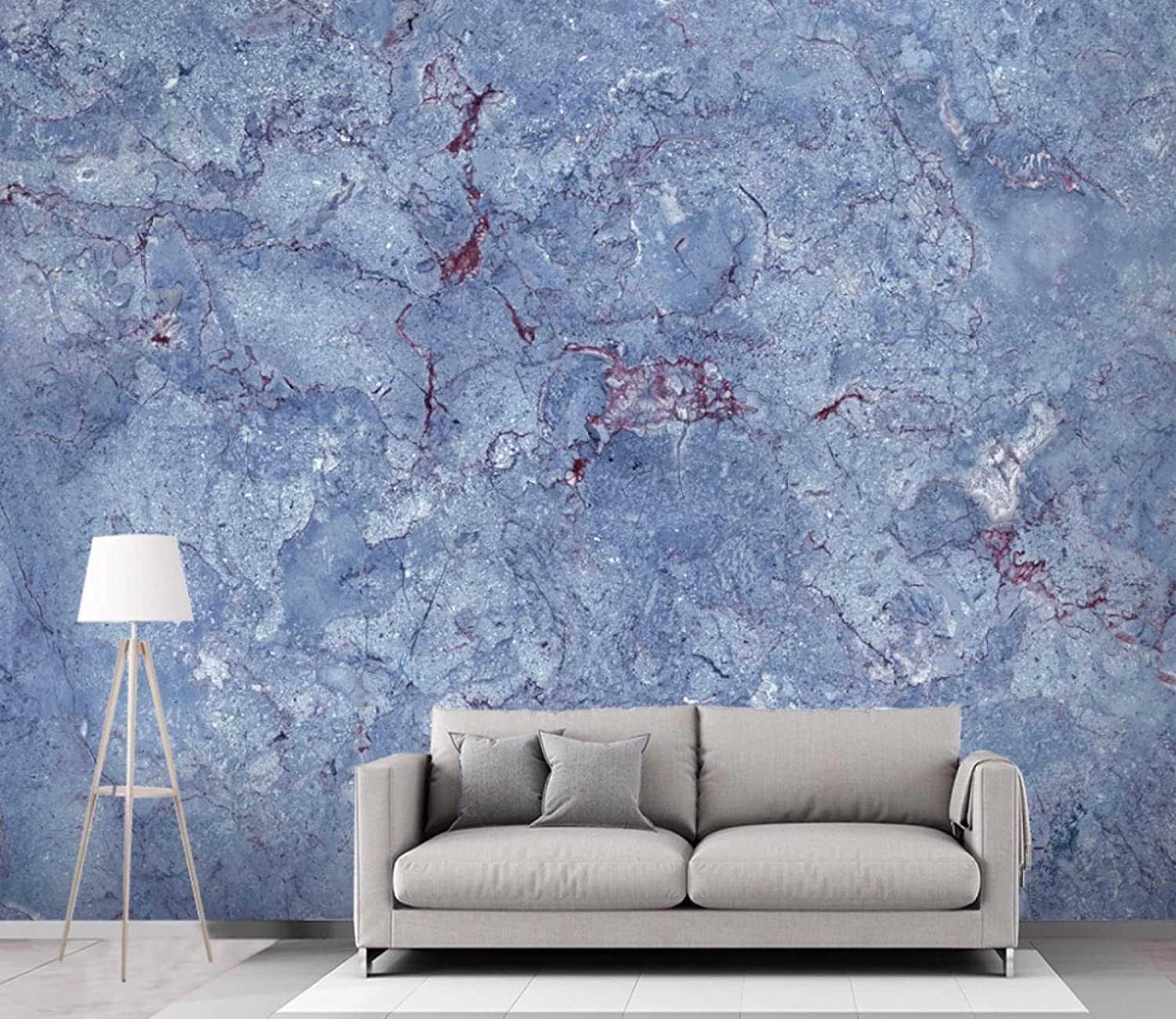 3D Abstract Blue Marble Peel and Stick Wallpaper - Self-Adhesive Wall Mural Decals for Living Room, Bedroom, Wardrobe & Hallway (157