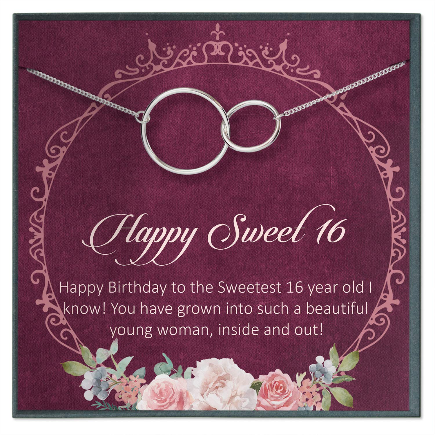 16th Birthday Necklace for Girls - Sweet 16 Gifts for Teen Girls | Elegant 16 Year Old Birthday Jewelry Present for Daughter, Niece or Granddaughter - Perfect for Sweet Sixteen Parties, Graduation & Special Occasions