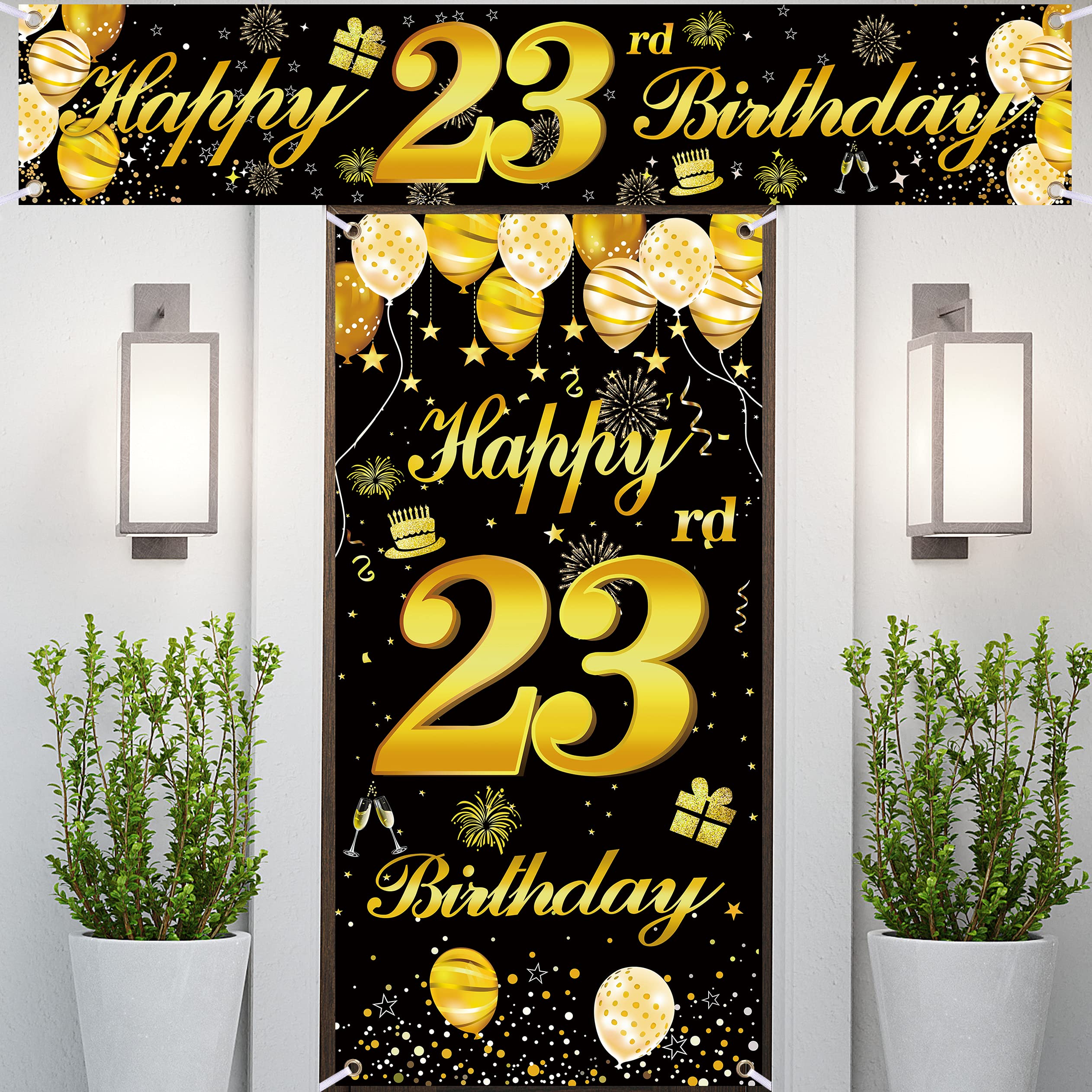 23rd Happy Birthday Banner - Premium Birthday Decorations for Men - Party Backdrop & Door Decor - Perfect for Birthday Parties, Celebrations & Events