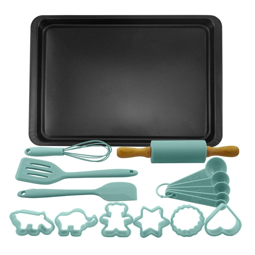 Non-Stick 16-Piece Bakeware Set - Silicone Spatula, Pizza Pan, Cookie Molds & Egg Beater for Baking Cookies, Cakes & DIY Desserts | Perfect for Home Kitchens & Holiday Treats