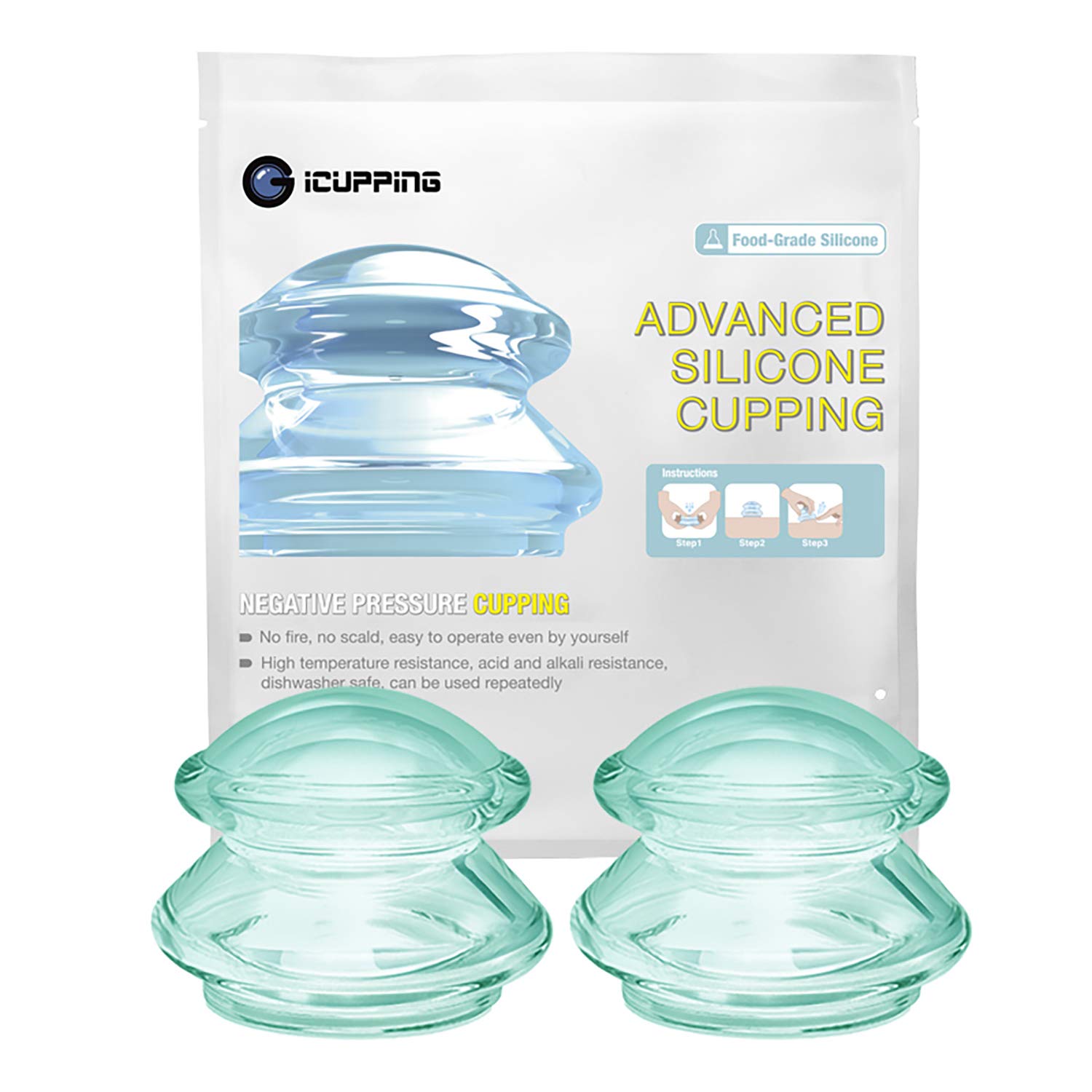 Premium Silicone Cupping Therapy Set (2 Cups, Small Size) - Vacuum Suction Massage Cups for Pain Relief & Muscle Relaxation - Perfect for Home Spa, Physical Therapy & Holistic Wellness