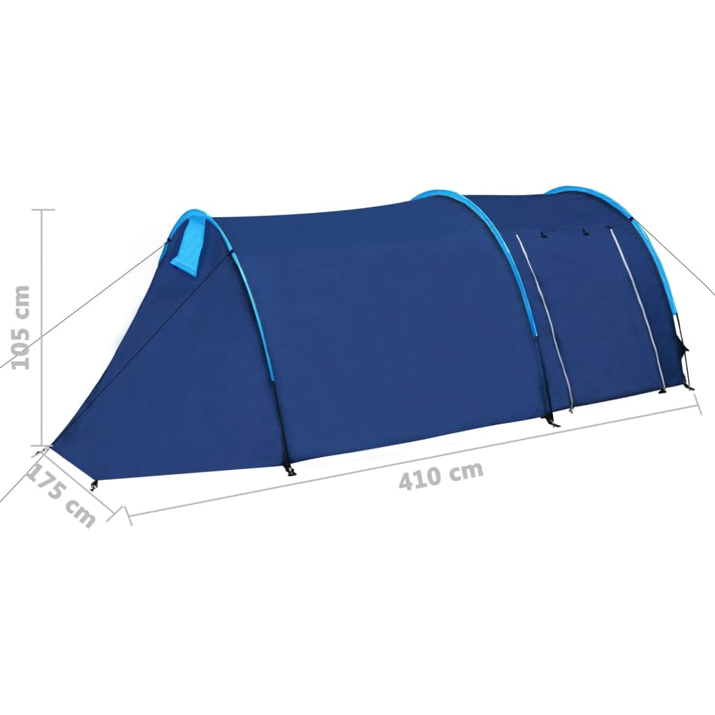 Waterproof 4-Person Camping Tent - Navy Blue & Light Blue for Outdoor Adventures, Hiking, and Family Camping Trips