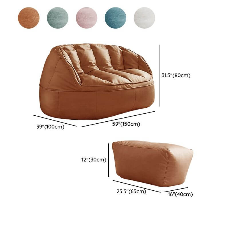 Water Resistant Faux Leather Bean Bag Chair with Durable Polystyrene Beans - Perfect for Living Room, Bedroom, Dorm & Game Room Relaxation