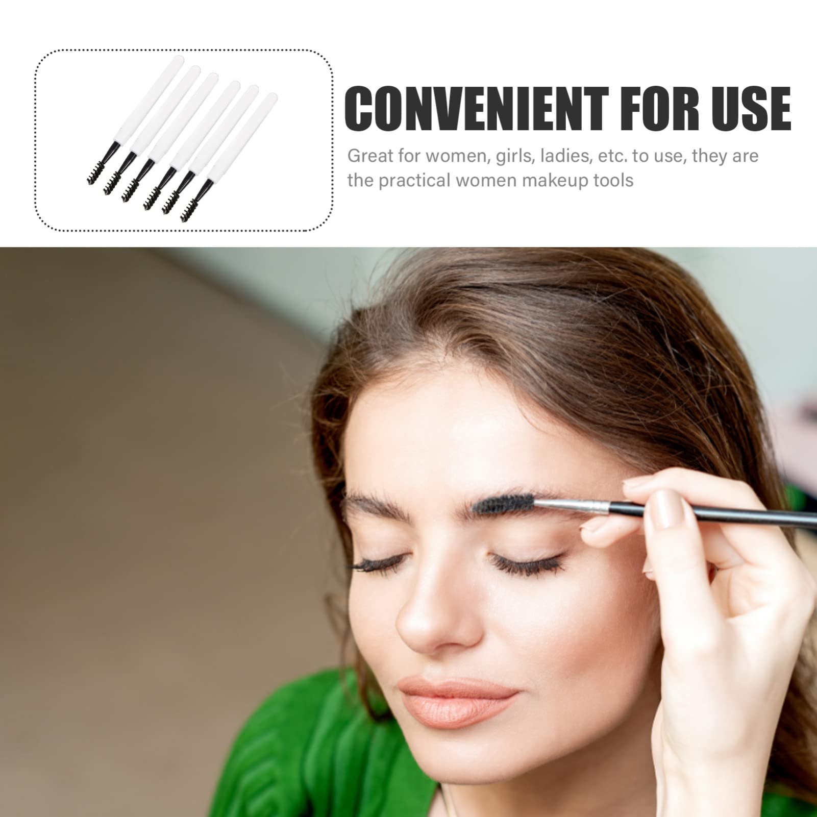 Beavorty 6-Piece Eyebrow Grooming Kit - Multifunctional Eyebrow Brush, Mascara Wands & Travel-Friendly Cosmetic Tools with Caps for Perfect Eyebrows & Lashes | Ideal for Travel, Lash Extensions & Everyday Makeup Routine