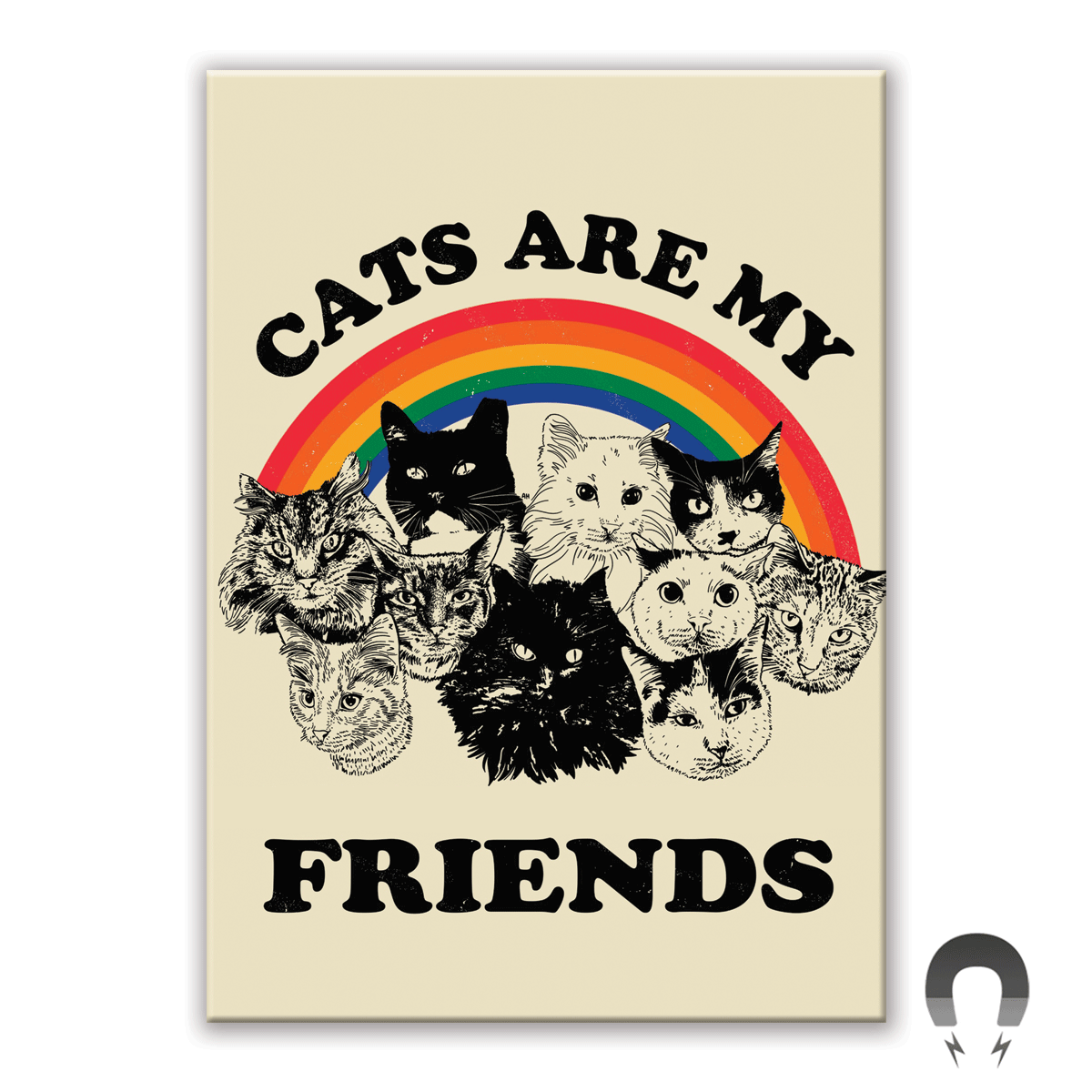 Funny Cat Lover Rectangle Fridge Magnet - Perfect for Refrigerators, Lockers & Office Decor - Cute Gift for Cat Owners