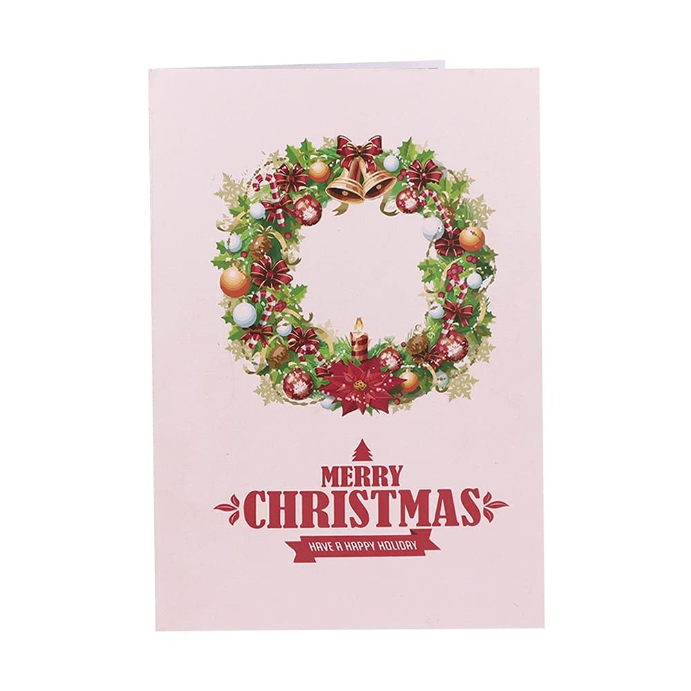 5-Piece 3D Pop-Up Christmas Greeting Cards Set - Festive Holiday Postcards for Xmas Party, Gift Exchange & Home Decor