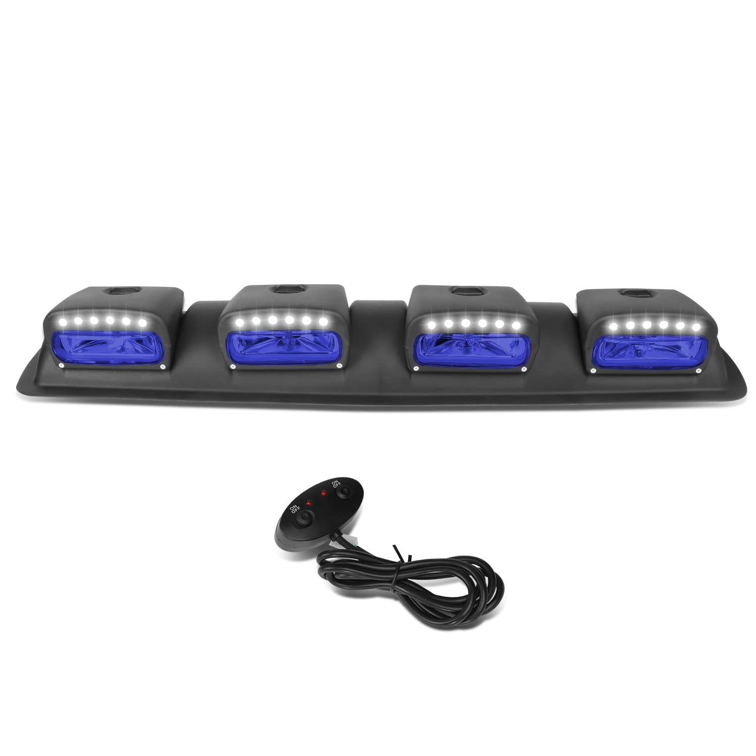 DNA MOTORING FL-ZTL-360-BL Universal Roof Mounted Fog Light Kit - Blue Lens, Adjustable Beam Angle, Wiring Harness & Interior Switch - Perfect for Off-Road Trucks, SUVs, and Adventure Vehicles