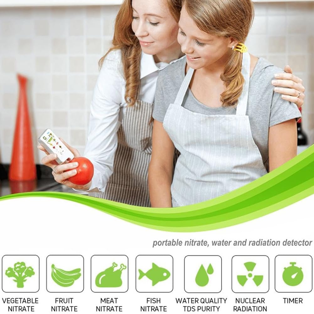 Digital Nitrate Tester for Food - Instant Read Water TDS PPM Meter with Geiger Radiation Detector - Perfect for Fresh Meat, Fruits & Vegetables - Kitchen Safety & Health Monitoring Tool