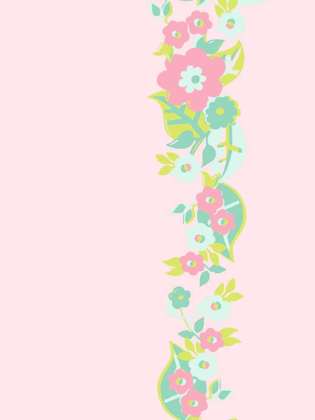 Barbie™ Floral Stripe Wallpaper - Green Piggy Bank Design | Perfect for Girls' Room Decor & Nursery Wall Covering