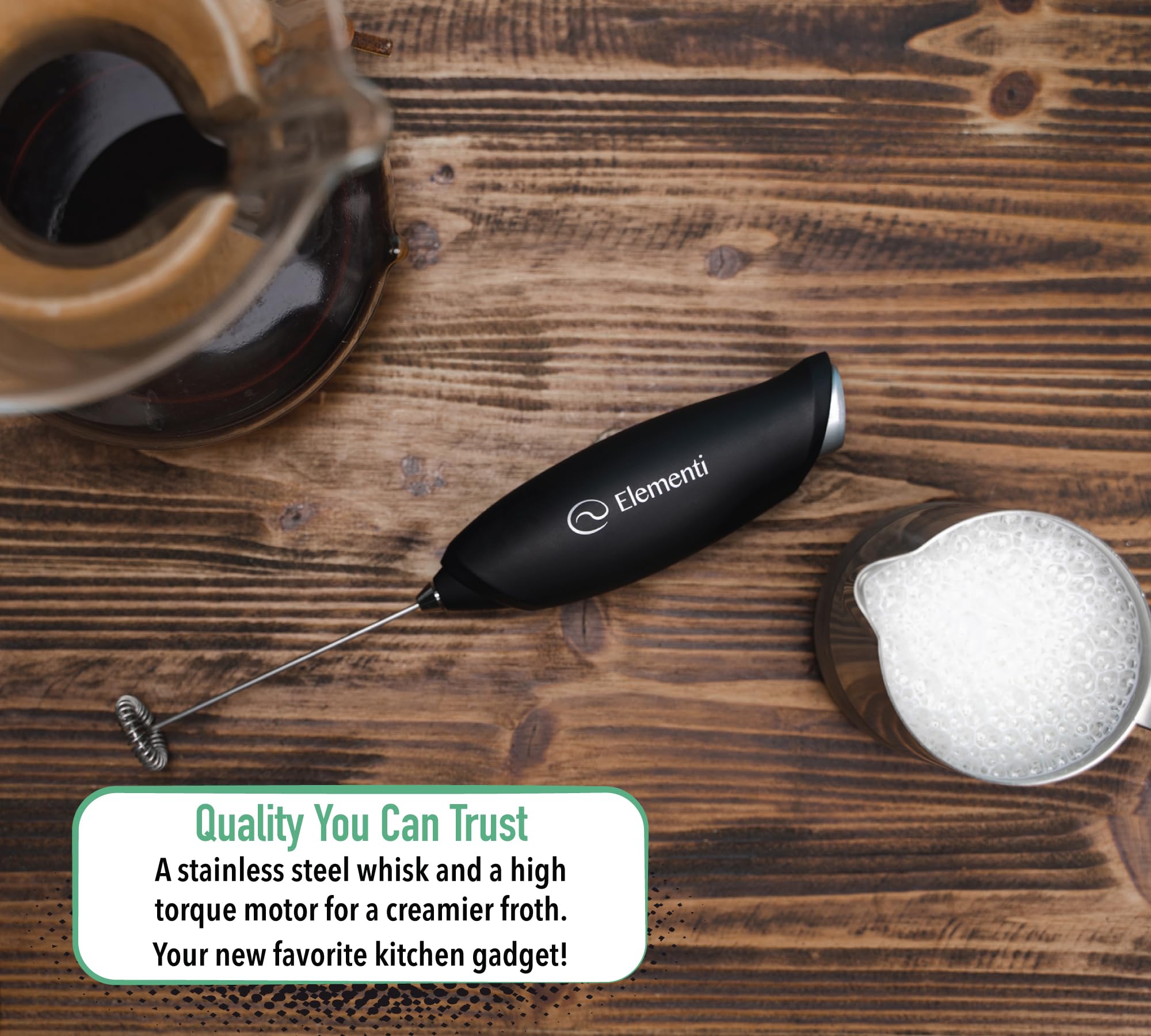 Electric Milk Frother Handheld - Mini Whisk for Coffee, Matcha, Hot Chocolate & Frappes - Portable Drink Mixer for Home, Office & Travel (Ultra Blue)