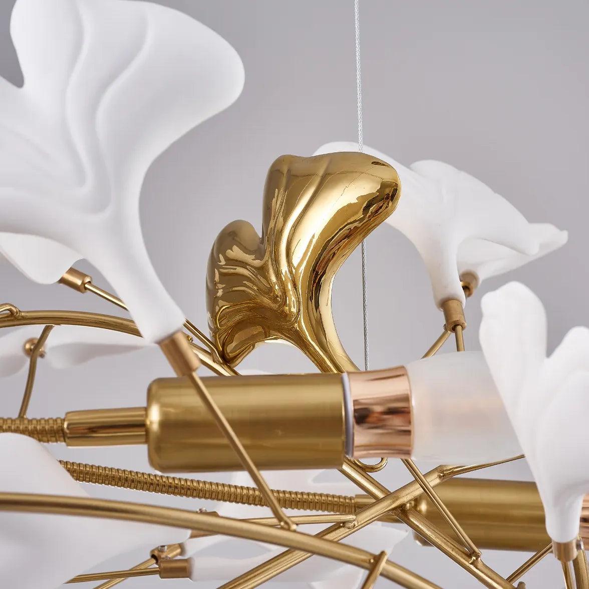 Modern White Leaf Shaped Pendant Light - Elegant Ceiling Lighting Fixture for Dining Room, Kitchen Island, and Living Room Decor