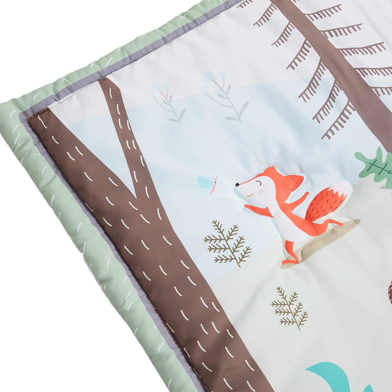 Beeweed 3-Piece Crib Bedding Set for Boys & Girls - Soft Baby Blanket, Crib Skirt & Sheets - Woodland Animal Nursery Theme - Perfect for Newborns & Toddlers' Bedrooms