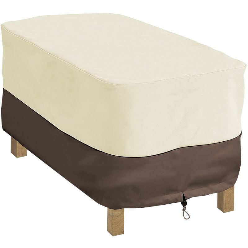 Waterproof Rectangular Side Table Cover & Patio Sofa Cover - Heavy Duty 210D or 420D Fabric - UV, Rip & Dust Resistant - Rice Color - XS Size - Perfect for Outdoor Furniture Protection on Patio, Lawn or Garden