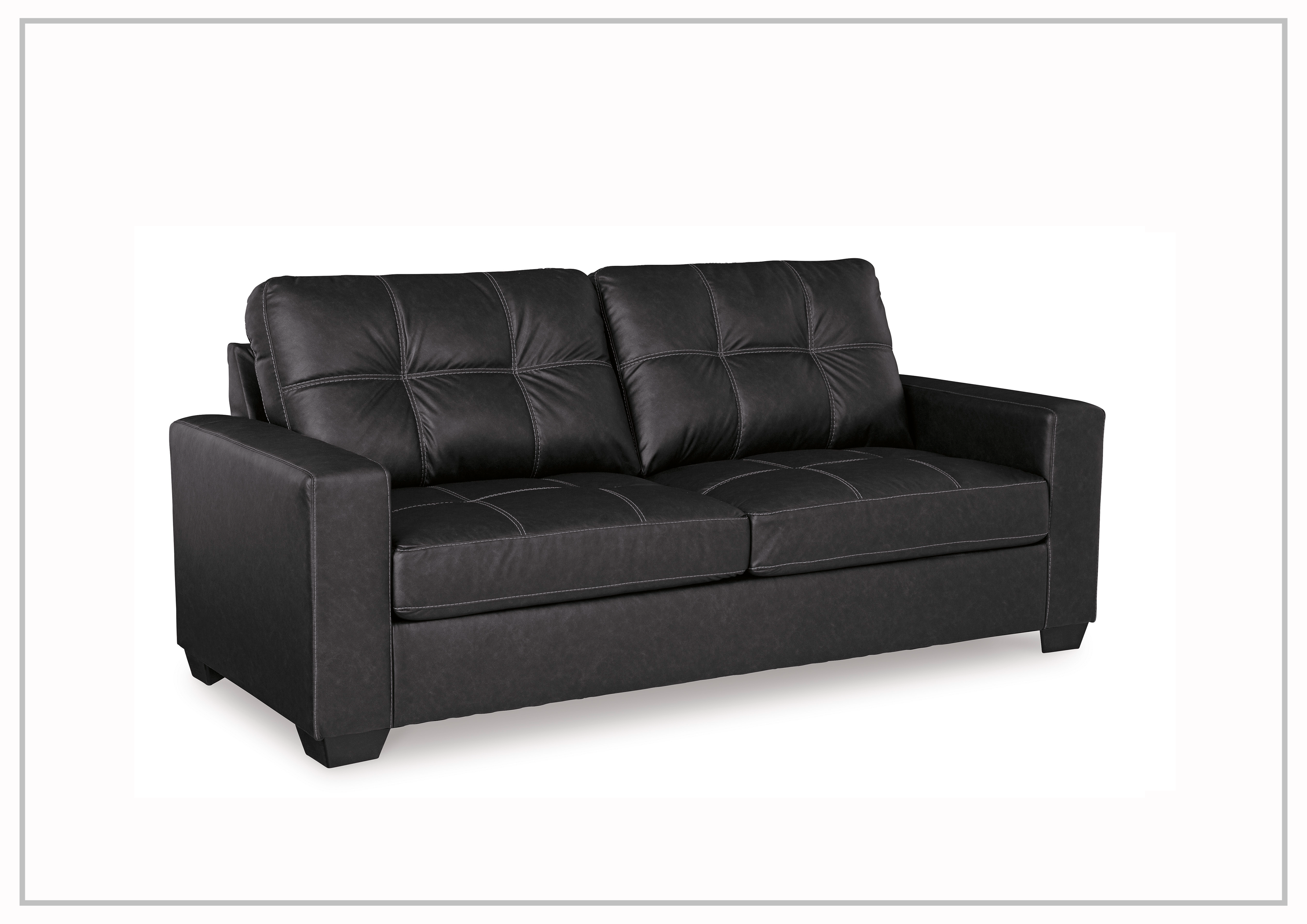 Gio Italia Bellagio Faux Leather Fabric Sofa - Luxurious Modern Living Room Furniture for Home & Office Decor