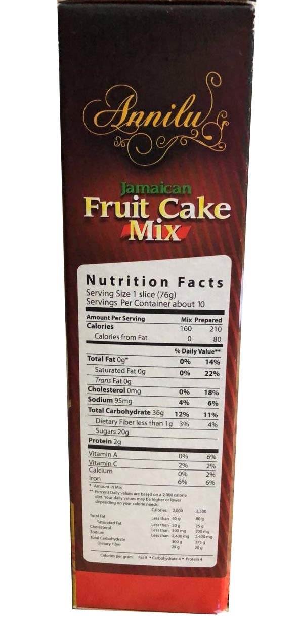 Annilu Jamaican Fruit Cake Mix - 1.7 Lb Authentic Caribbean Dessert Mix | Perfect for Holidays, Birthdays & Special Occasions