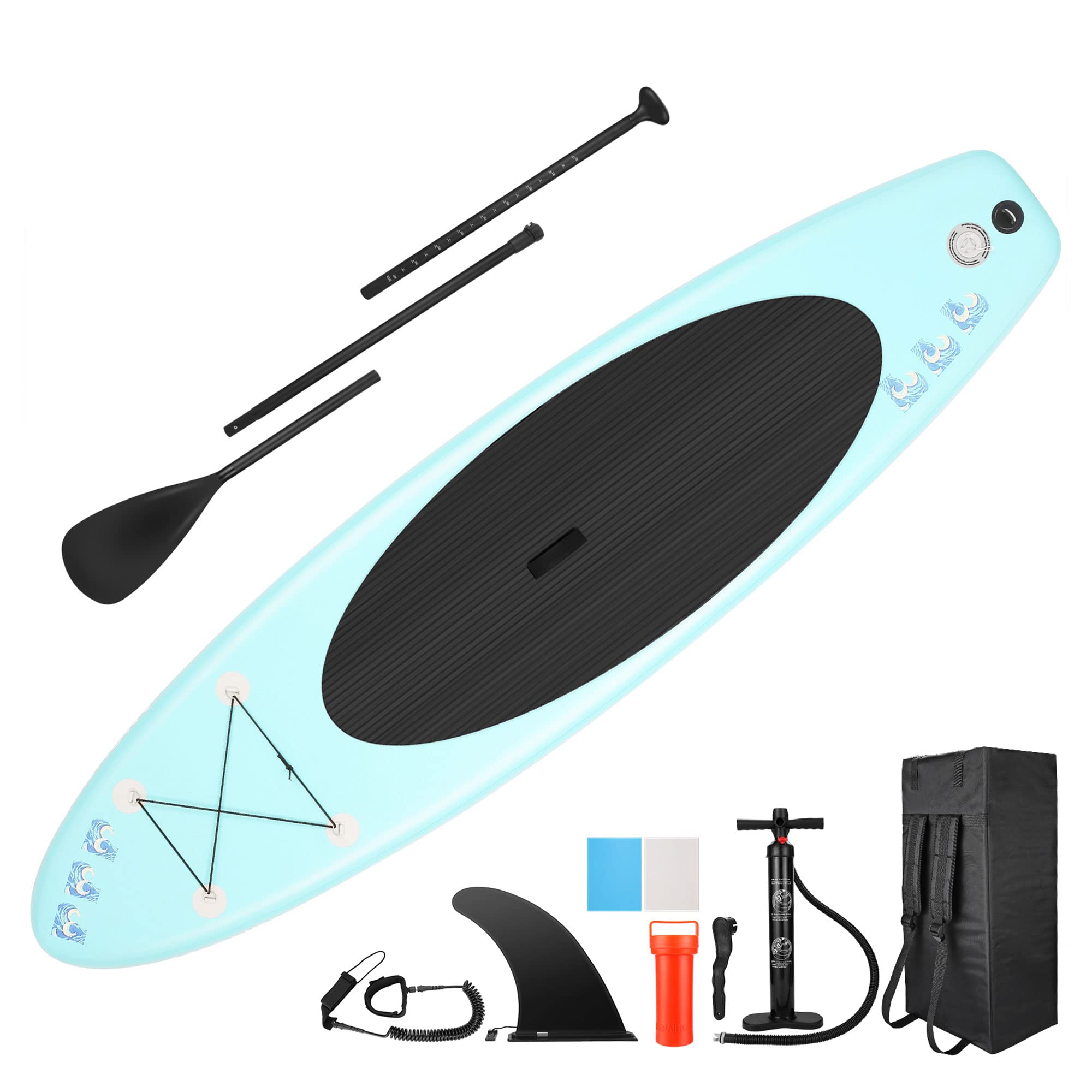 Premium Inflatable Stand Up Paddle Board (SUP) - Light Blue - Ultra-Light & Portable for Yoga, Fishing & Ocean Adventures - Perfect for Lakes, Rivers & Beach Vacations