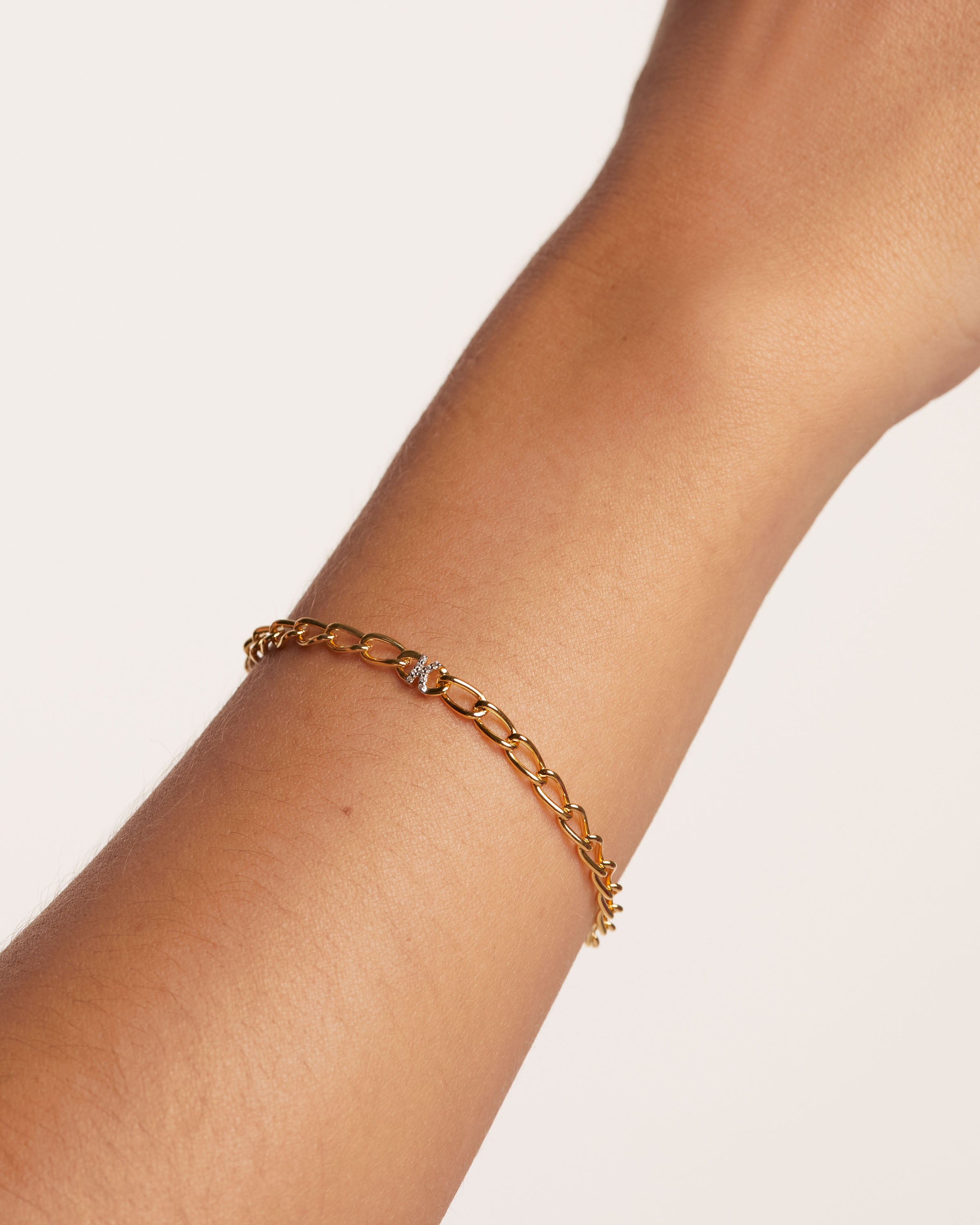 Letter K Chain Bracelet for Women - Gold & Silver Initial Alphabet Jewelry Gift for Her - Perfect for Birthday, Anniversary & Everyday Wear