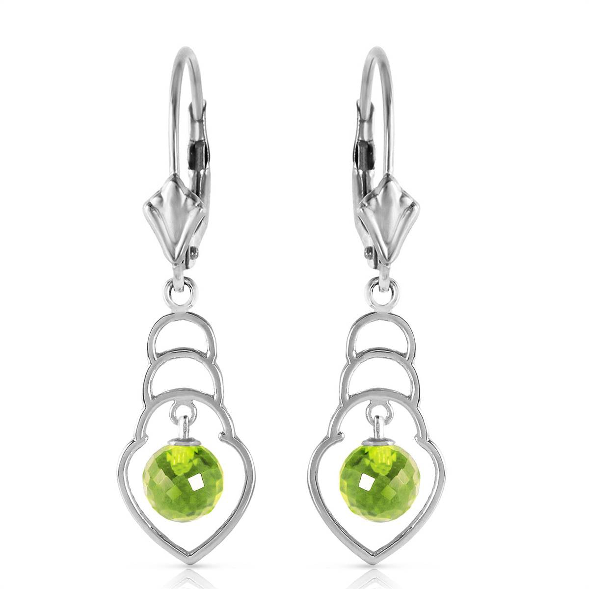 1.25 Carat 14K Solid White Gold Peridot Stud Earrings - Dainty Birthstone Jewelry for Women, Perfect Gift for Anniversary, Birthday & Special Occasions