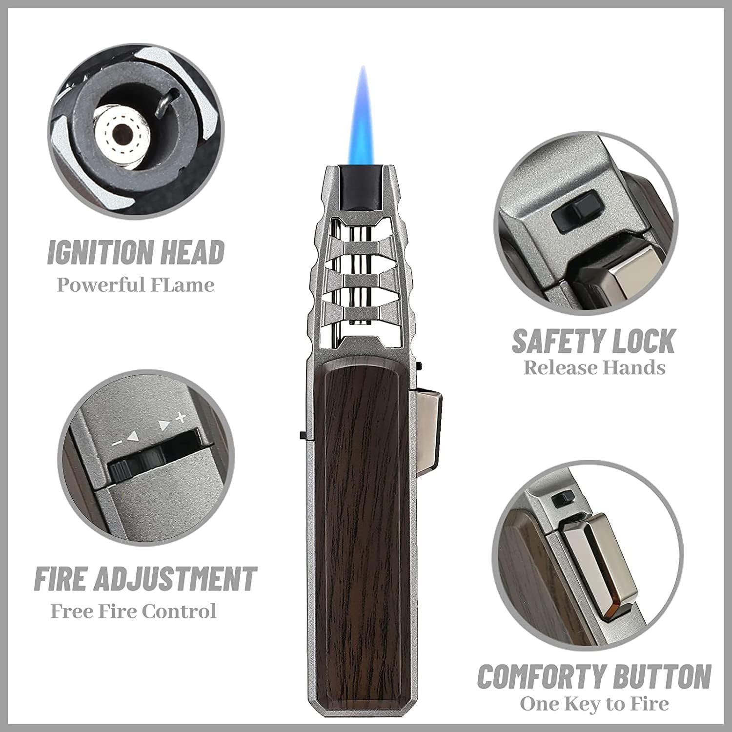 Fireblaze Rechargeable Electric Plasma Lighter - Dual Arc Adjustable Windproof Lighter with Carbon Fiber Gold Finish | Perfect for Camping, BBQ, Outdoor Adventures & Everyday Use