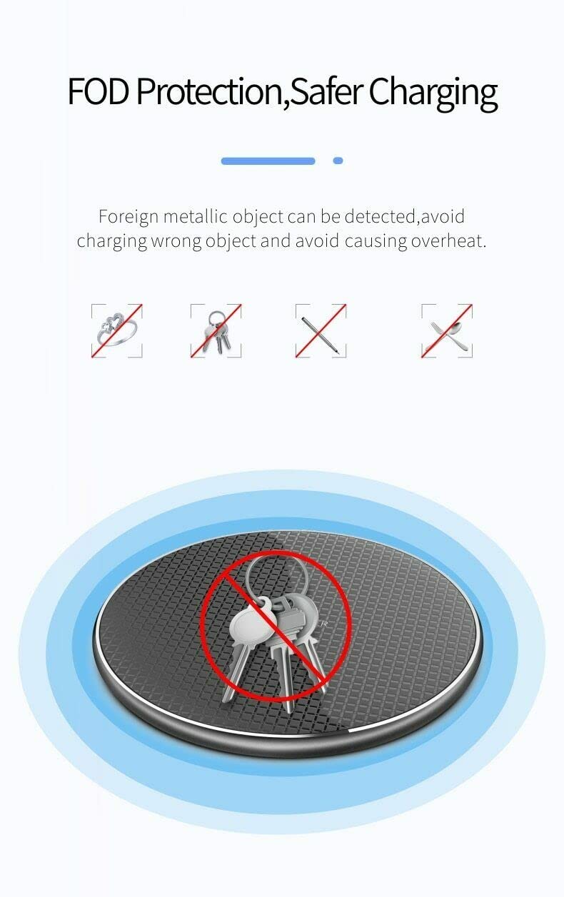 Wireless Charger Pad with External Receiver U01 for Samsung Galaxy A12/A22/A32/A42/A52/A72 4G/5G - Fast Charging, Black - Perfect for Home, Office & Travel