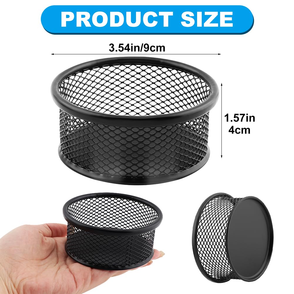 LOQJSS 2-Pack Mesh Metal Paper Clip Holder & Organizer - Stylish Wire Mesh Desktop Dispenser for Office Supplies, Binder Clips, and Stationery (Perfect for Home Office, School, and Workspace Organization)