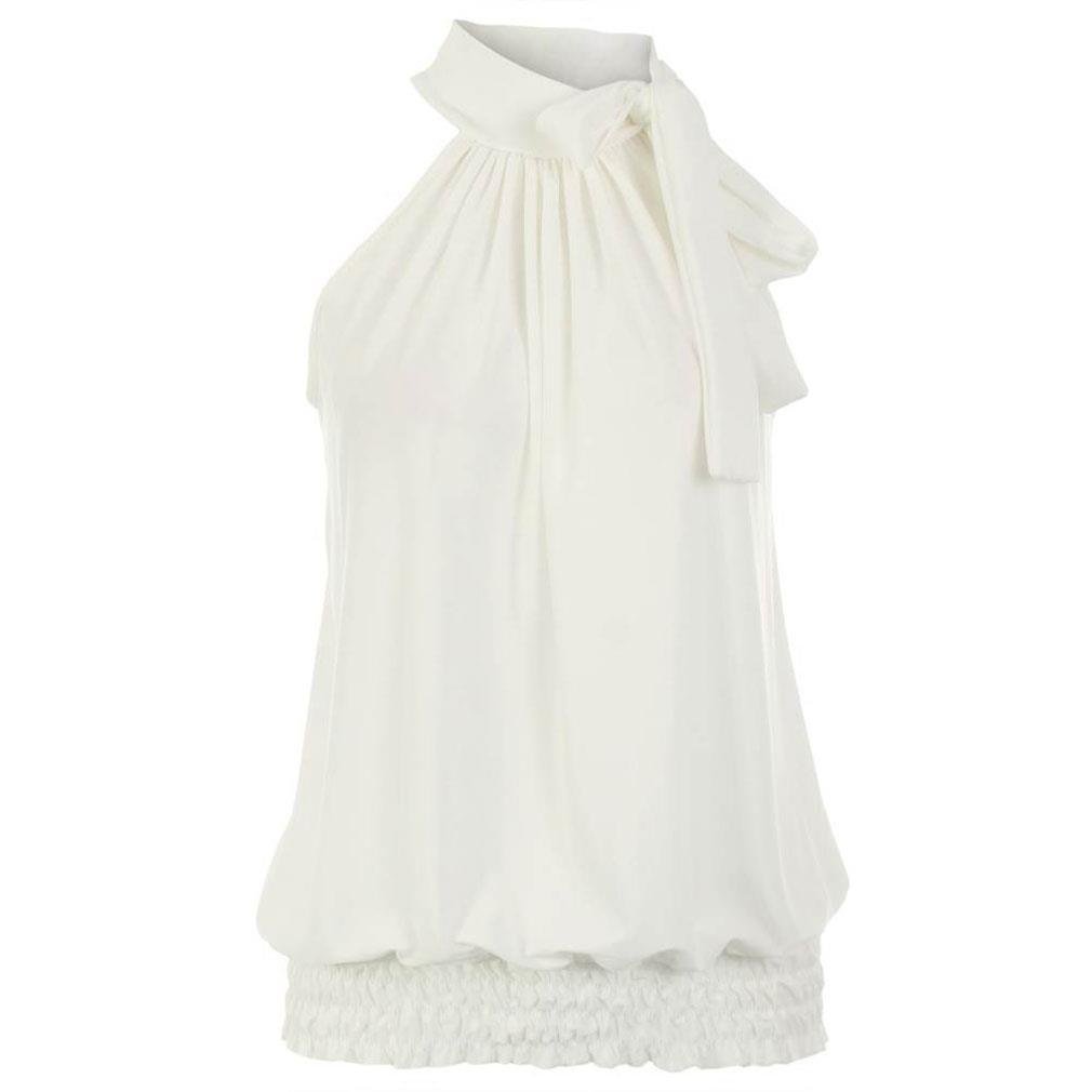 LIREROJE Women's Halter Neck Blouse - Sleeveless Sheer Bow Tie Top for Women S-XXL | Summer Beachwear, Party Outfit, Casual Office Wear & Date Night Fashion