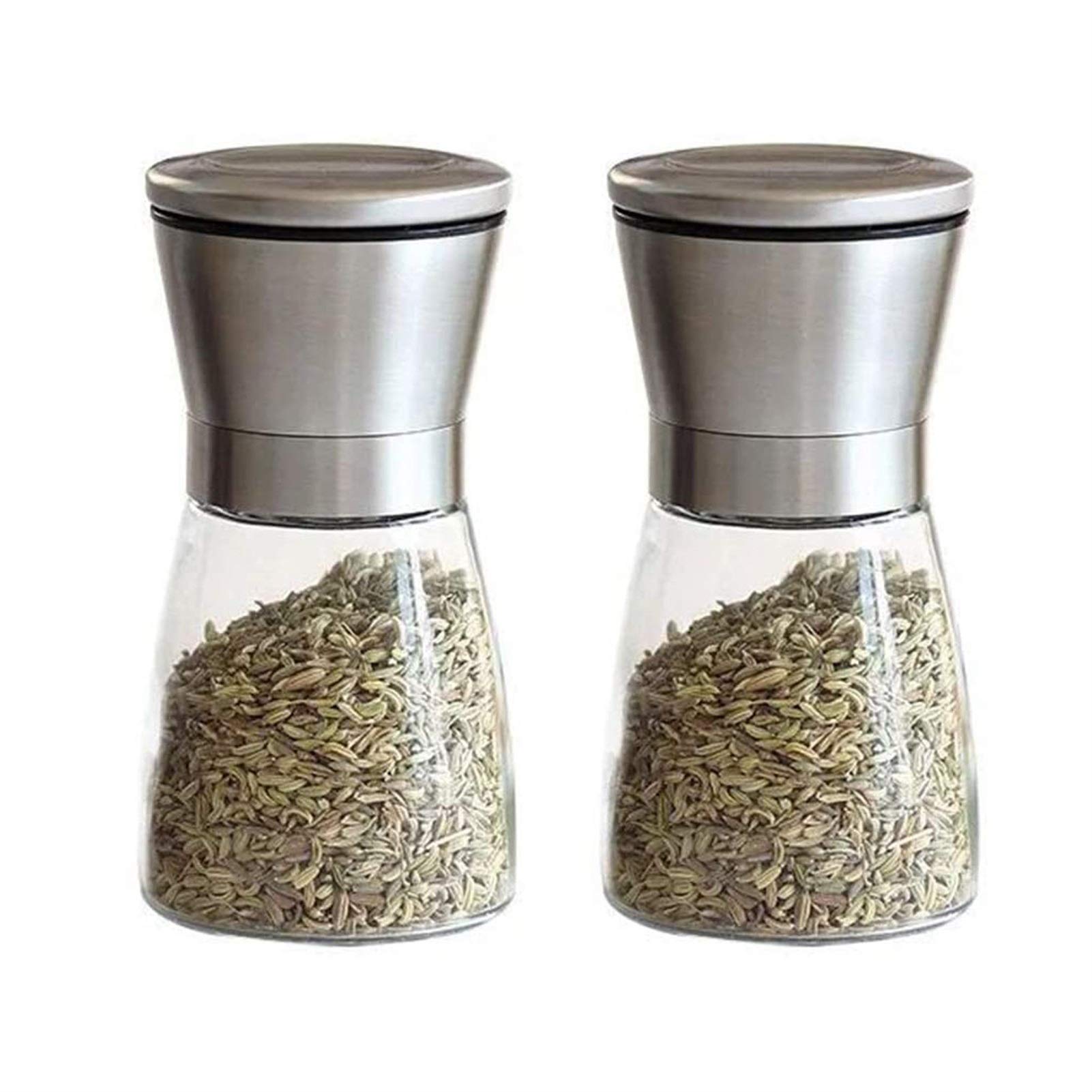 Premium Manual Pepper Grinder with Ceramic Core - Stainless Steel & Glass Kitchen Spice Mill for Freshly Ground Pepper - Perfect for Cooking, Dining, and Gourmet Seasoning