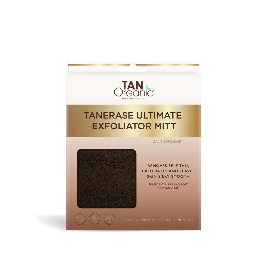 TanOrganic TanErase Ultimate Exfoliating Glove for Smooth Skin - Best Exfoliator for Self Tan Removal, Dead Skin & Dry Brushing - Spa Quality Mitt for Body Scrub & Pre-Tan Prep