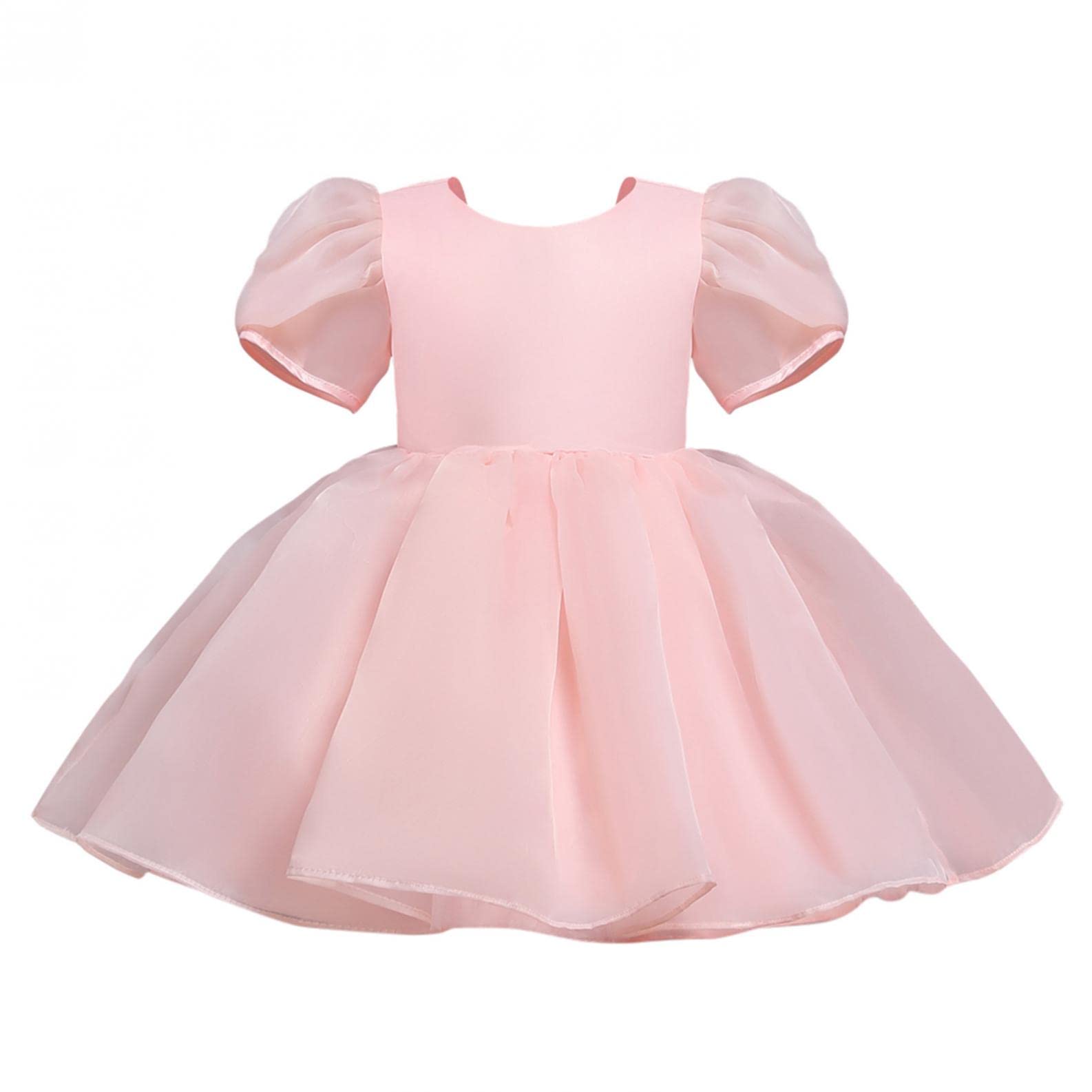 **Flower Girl Dresses for Toddlers - Princess Puff Sleeve Tulle Dress for Weddings & Special Occasions**    Perfect for weddings, birthday parties, and formal events, this elegant puff sleeve tulle dress will make your little princess shine!