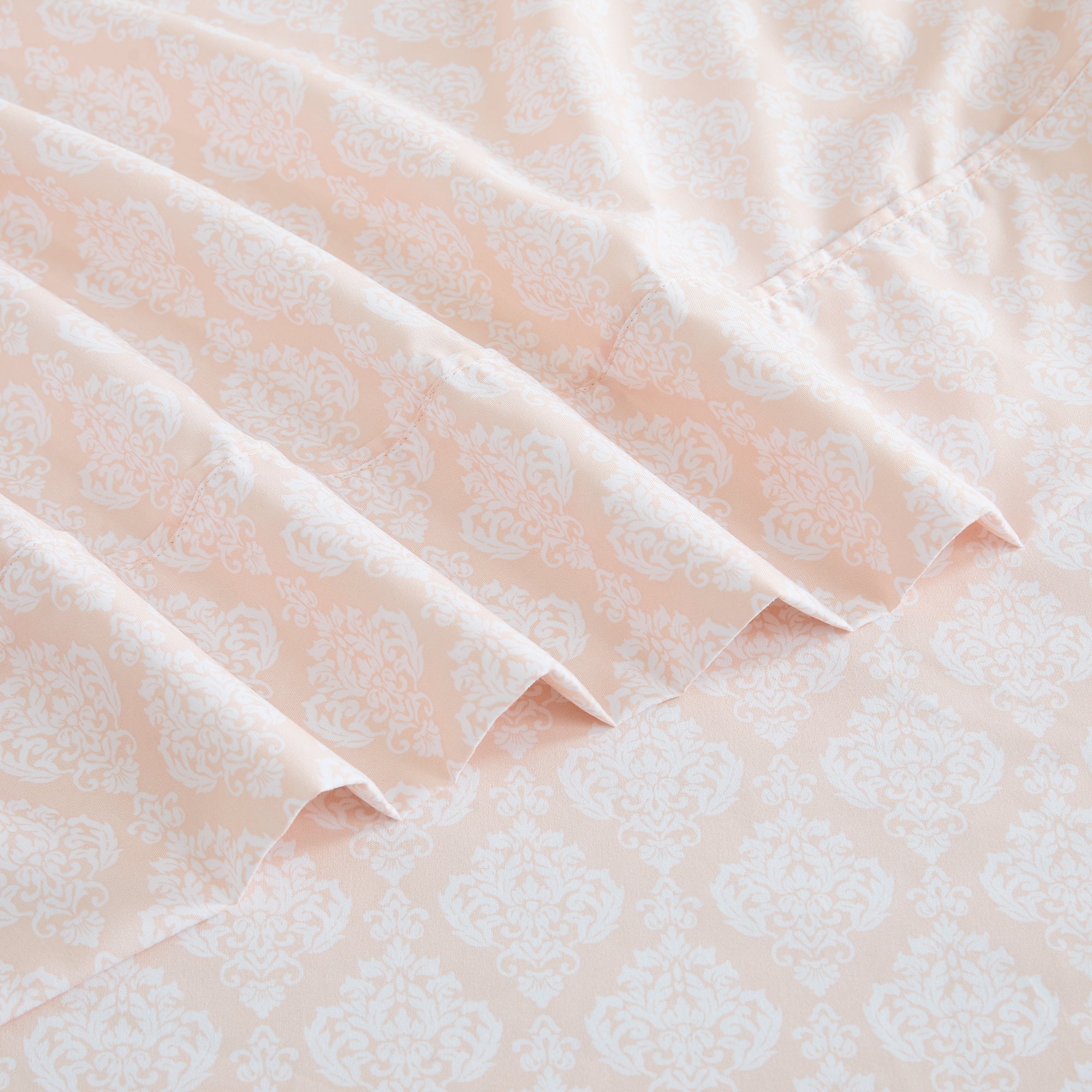 Luxury Romer Damask Sheet Set - 100% Cotton, King Size, Wrinkle-Free - Perfect for Master Bedroom, Guest Room & Hotel Use