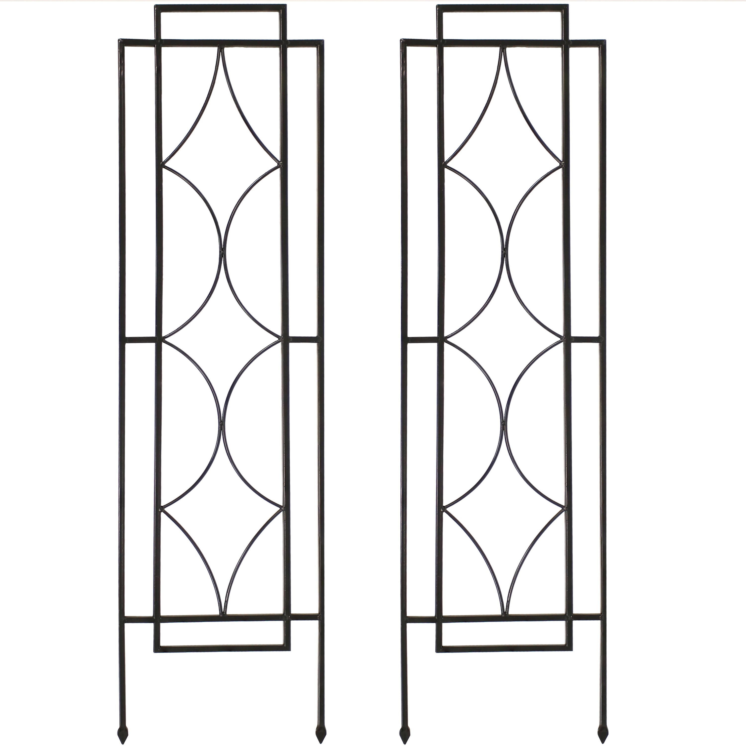 Stylish Sunnydaze 2-Piece Diamond Trellis for Climbing Plants - Perfect for Garden Vine Support, Outdoor Decor & Vertical Gardening