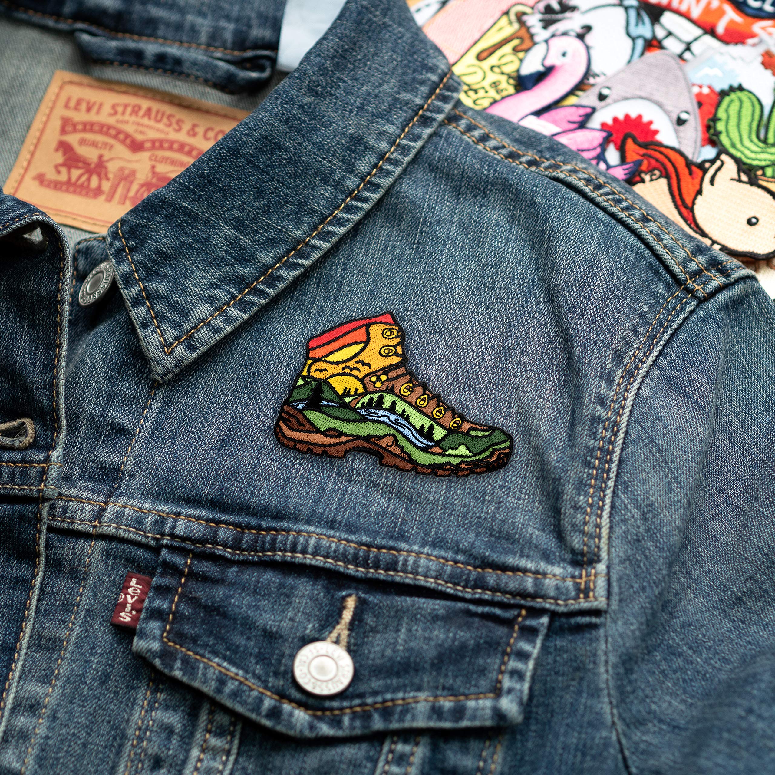 Hiked It Liked It Embroidered Iron-On Patch for Hiking Boots - Perfect for Outdoor Enthusiasts & DIY Gear Customization