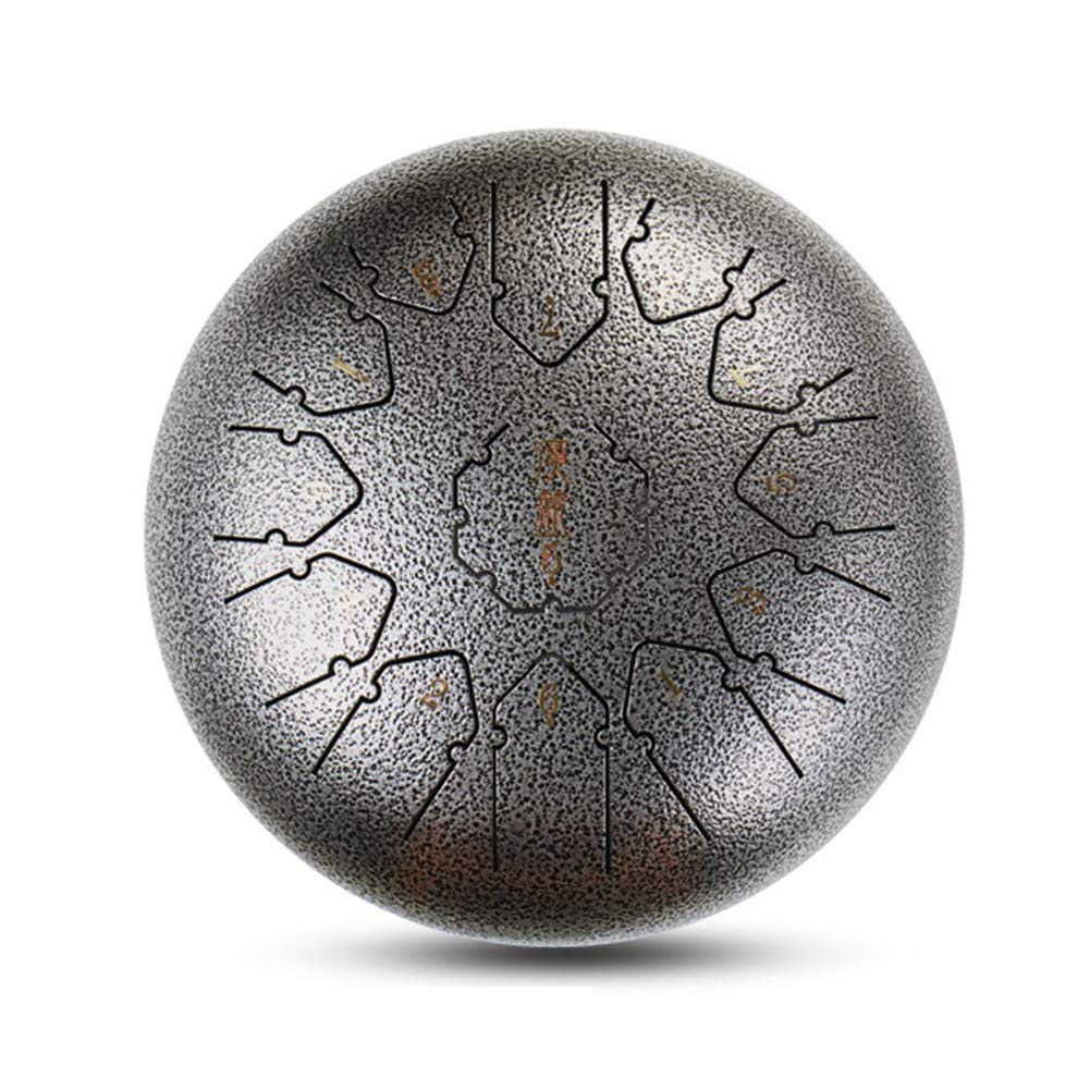QLIGHA 12 Inch 13 Tone Steel Tongue Drum - Hand Pan Drum & Tank Drum Percussion Instrument with Carry Bag & Drumsticks | Perfect for Meditation, Yoga, Music Therapy & Sound Healing Sessions