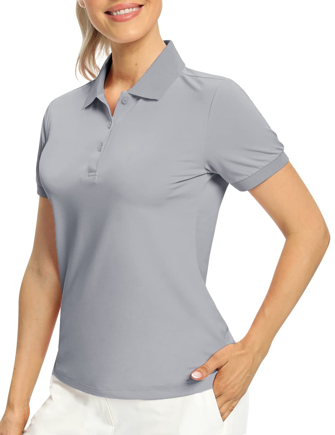 Hiverlay Women's UPF 50+ Golf Polo Shirts - Lightweight Quick-Dry Collared Tennis Tops for Work & Daily Wear - Perfect for Golf, Tennis, Office & Outdoor Activities