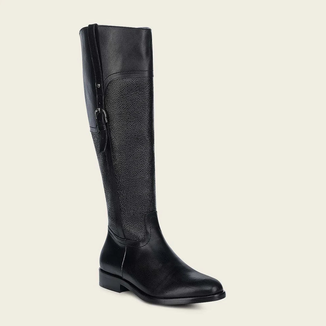 Franco Cuadra Black Leather Riding Boots for Women - Equestrian & Fashion Knee High Boots for Horseback Riding & Stylish Outfits