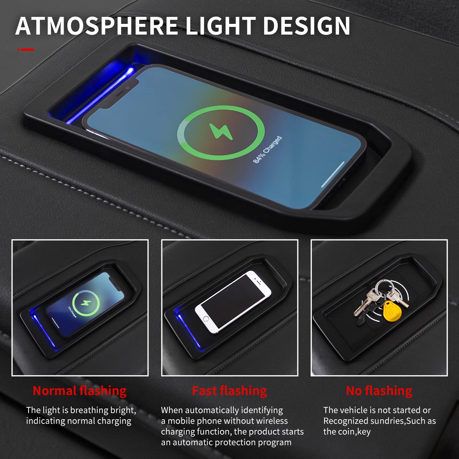 Xipoo Wireless Charger Pad for Chevy Silverado & GMC Sierra (2019-2021) | Fast Qi-Certified Phone Charging Station | Replacement Accessory for Full Console Models | Perfect for Road Trips & Daily Commutes