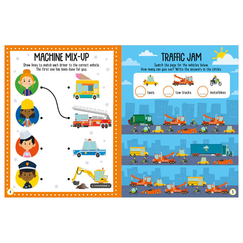 Big Trucks Balloon Stickers Activity Book for Kids - Fun Learning & Creative Play for Toddlers, Preschool & Kindergarten