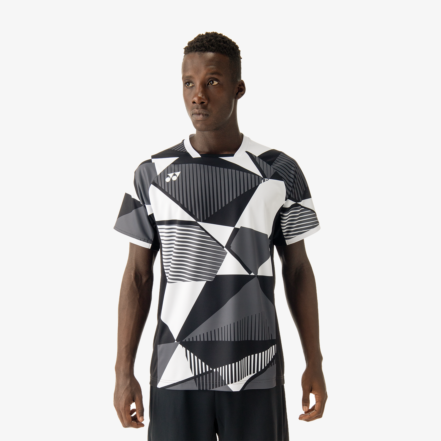 Yonex Men's Crew Neck Performance T-Shirt 10635 - Moisture Wicking, Breathable Fabric for Tennis, Badminton & Casual Wear (Black)