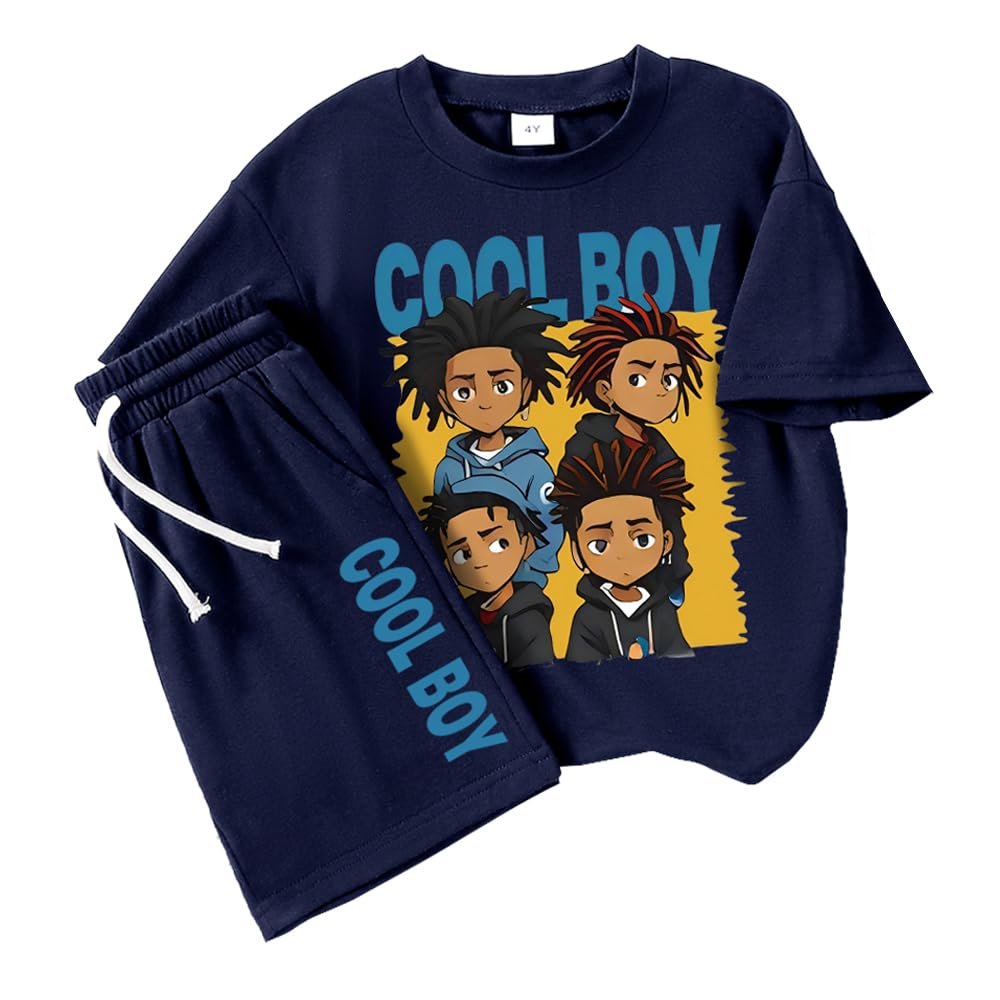 Boys Summer Outfits 2-Piece Set - Cartoon T-Shirt & Shorts for Toddlers - Playtime & Outdoor Fun