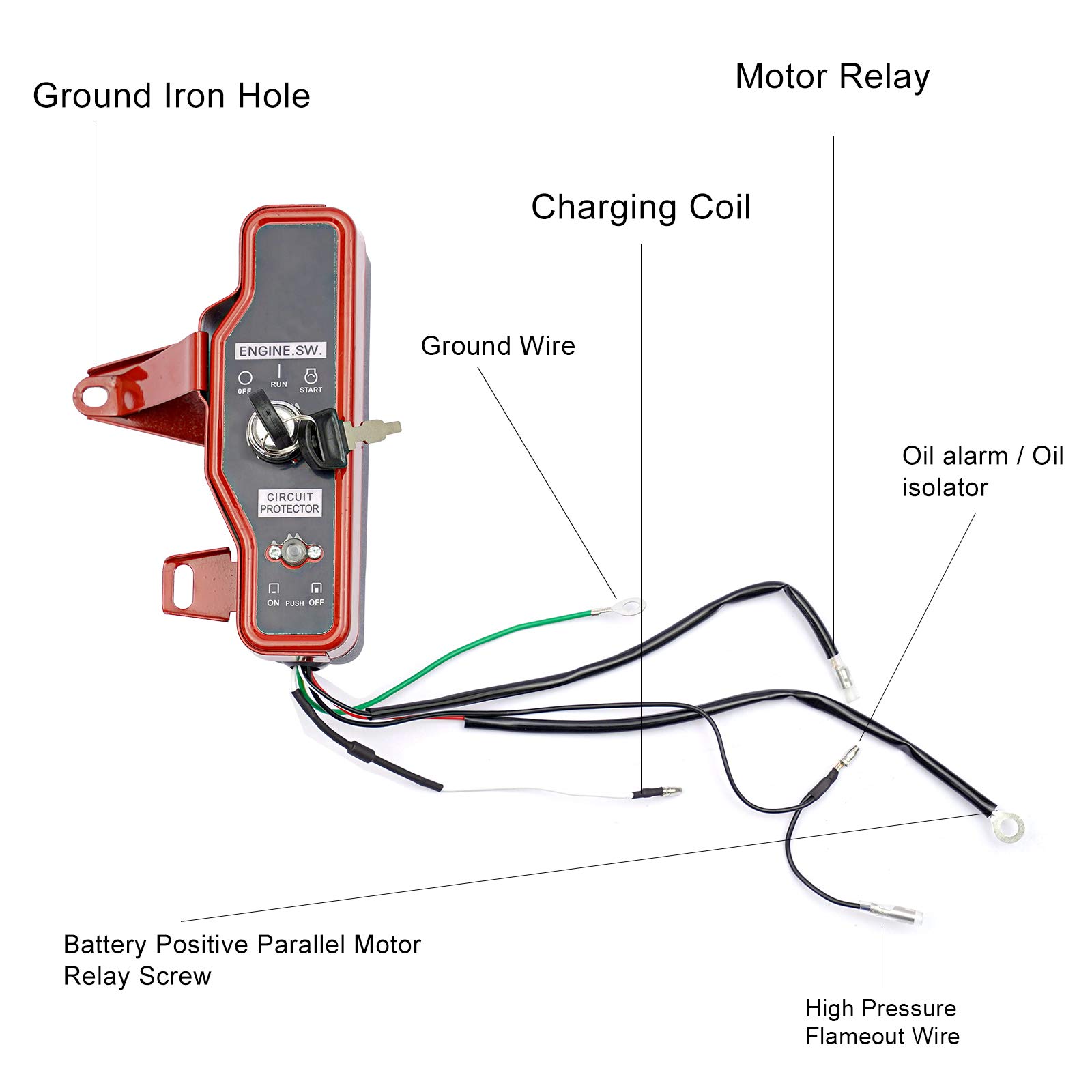 Honda GX160 GX200 5.5HP 6.5HP Electric Start Conversion Kit with Starter Motor, Flywheel, Charging Coil & Key Switch - Perfect for Small Engine Repair, Lawn Mowers, Pressure Washers & Generators