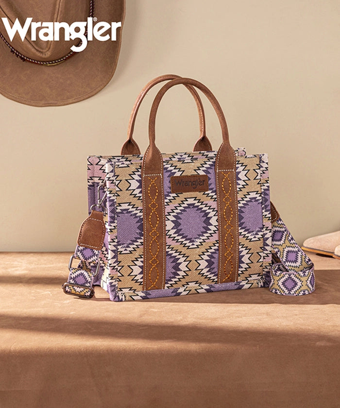 Wrangler Dual Sided Print Canvas Tote Bag - Stylish & Durable Reusable Shopping Bag for Women - Perfect for Groceries, Beach, Work & Travel