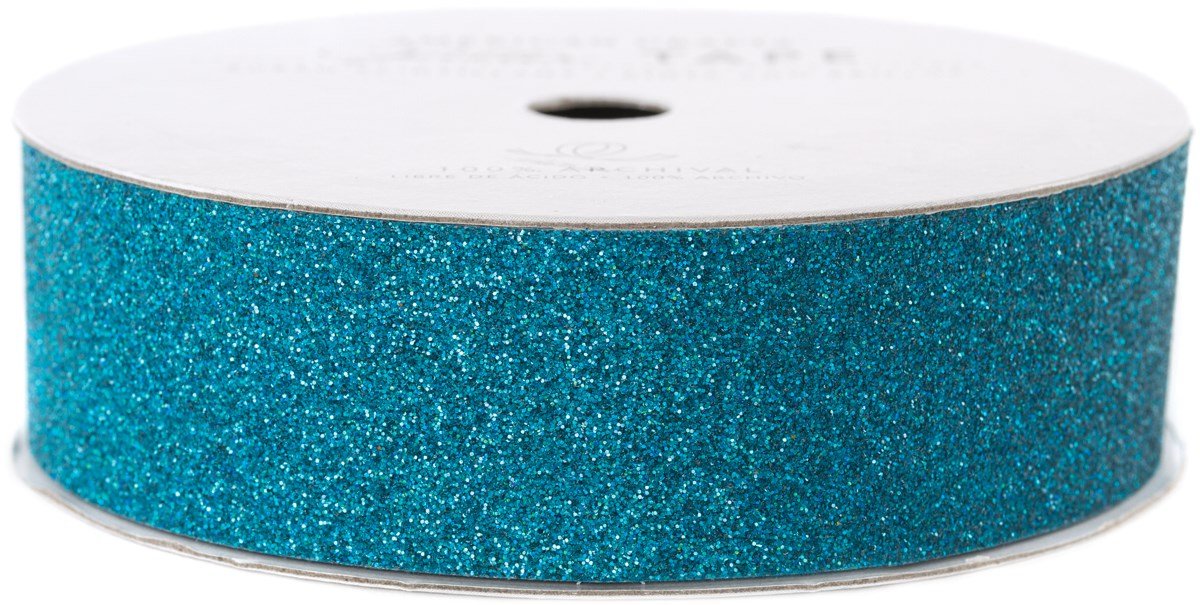 American Crafts 96036 Peacock Glitter Tape, 7/8 Inch Wide - Perfect for Scrapbooking, Card Making, and DIY Home Decor Projects