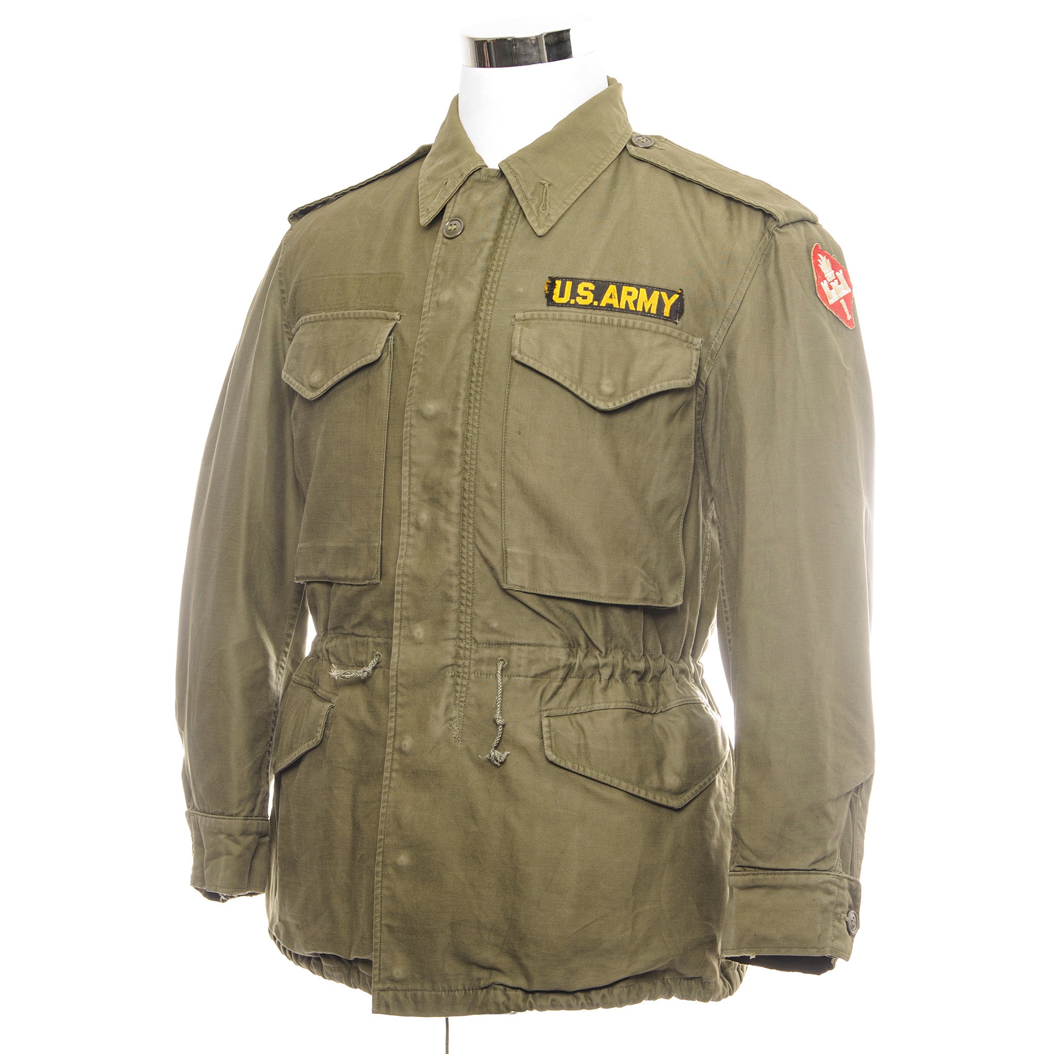 Vintage US Army M51 Field Jacket with 1959 Engineers School Patch - Small Short Size | Military Surplus Outerwear for Men, Cold Weather & Outdoor Activities