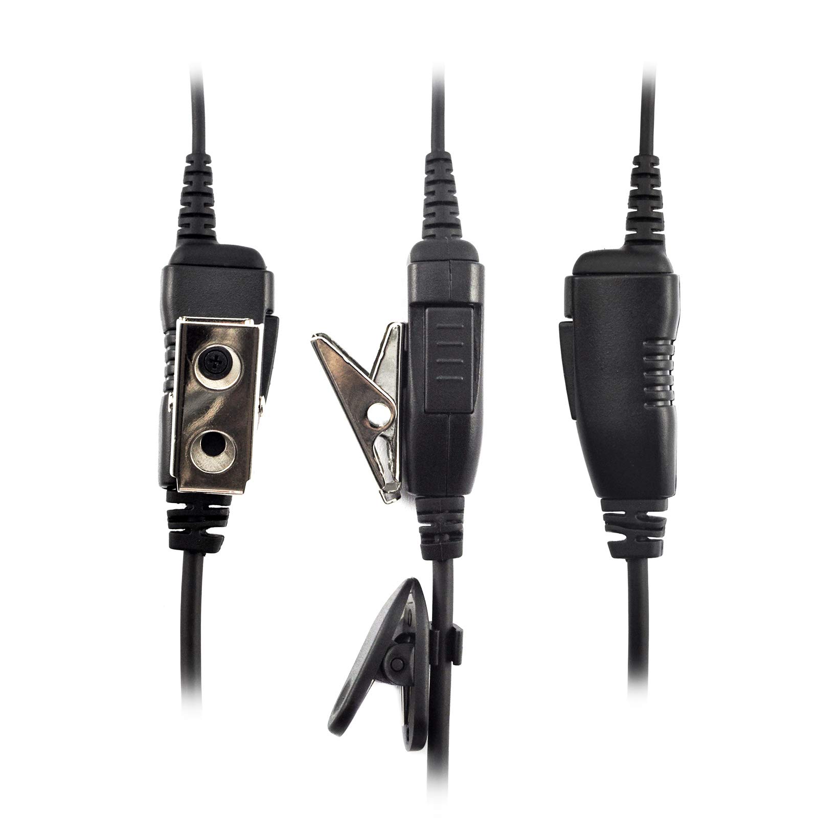 PROMAXPOWER 5-Pack Two Way Radio Swivel Headset with PTT Button - Compatible with Motorola CP150, CP200, CP450LS, RMU2080D, CLS1110 & CLS1410 - Hands-Free Communication for Security, Construction & Event Staff