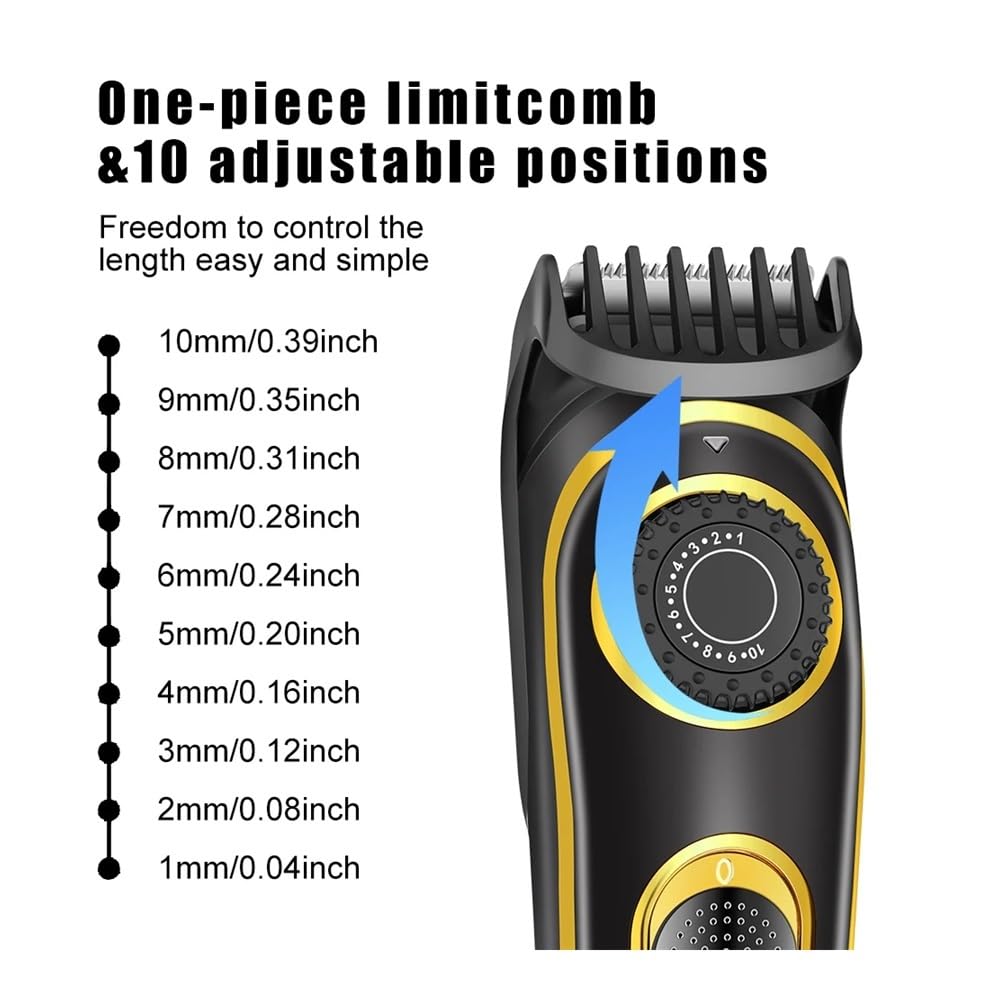 Professional Barber Hair Clipper Set - USB Rechargeable, Adjustable Knob for Precision Haircuts, Includes 2 Razors (Blue) - Perfect for Home Grooming & Salon Use